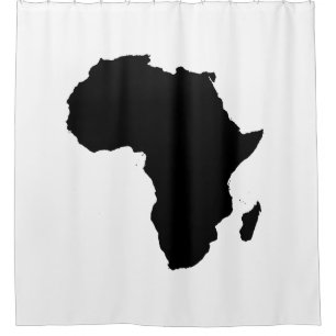 Africa Continent Black & White Shower Curtain