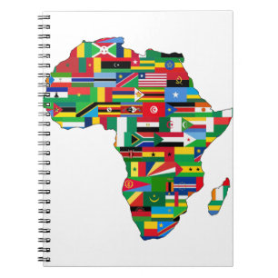 Africa Continent Countries Flags Map Nations Notebook