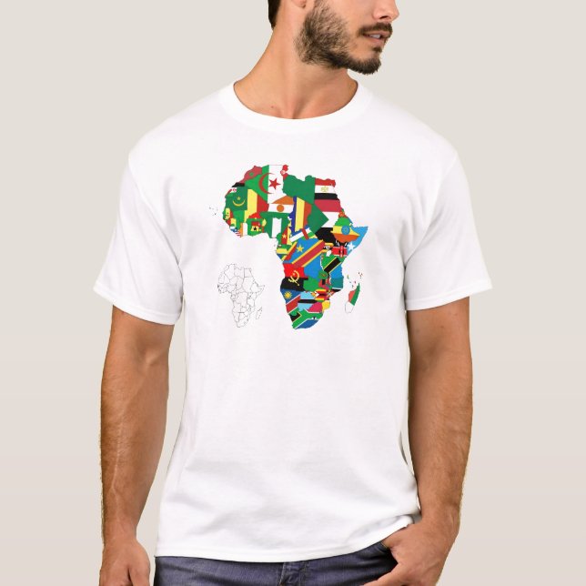 Africa Continent Flag Map T-Shirt (Front)