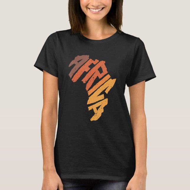 Africa Continent Letter African Safari Culture Pri T-Shirt (Front)