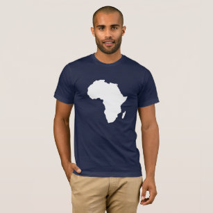 Africa Continent Map in White T-Shirt