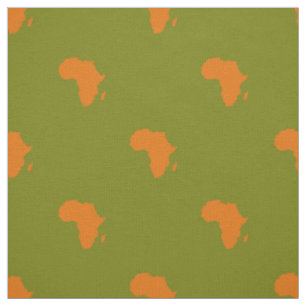 Africa Continent Matcha Green Pumkin Orange Fabric