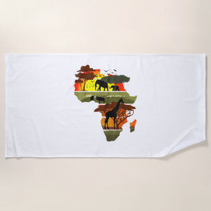 Africa Continent Sunset Safari Nature Wild Life Beach Towel