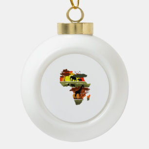 Africa Continent Sunset Safari Nature Wild Life Ceramic Ball Christmas Ornament