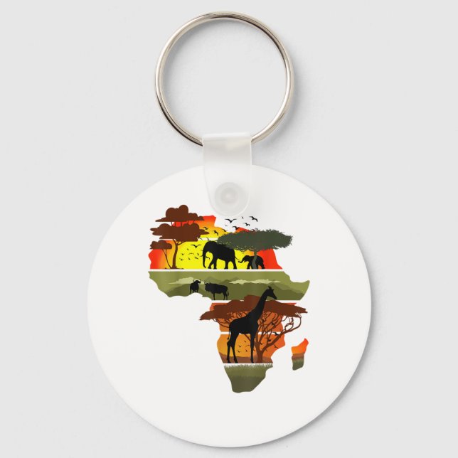 Africa Continent Sunset Safari Nature Wild Life  Key Ring (Front)