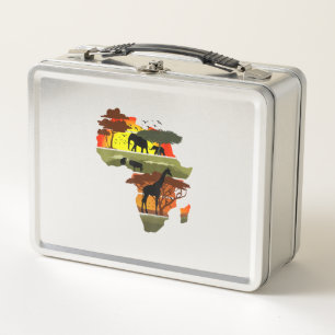 Africa Continent Sunset Safari Nature Wild Life  Metal Lunch Box