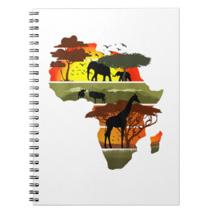 Africa Continent Sunset Safari Nature Wild Life  Notebook