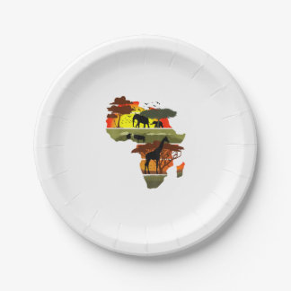 Africa Continent Sunset Safari Nature Wild Life  Paper Plate