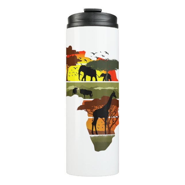 Africa Continent Sunset Safari Nature Wild Life  Thermal Tumbler (Front)
