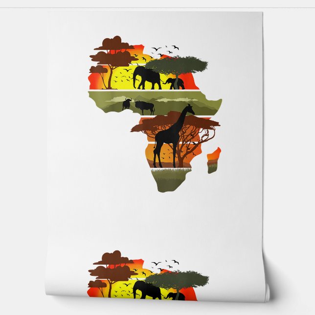 Africa Continent Sunset Safari Nature Wild Life  Wallpaper (Unrolling)