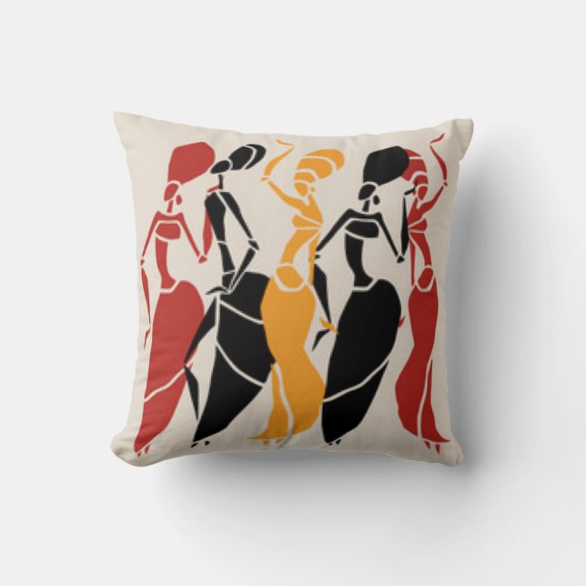 Africa Dancing Ladies Cushion (Front)