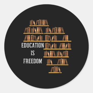 Africa Education Is Freedom Black History Teacher  Classic Round Sticker