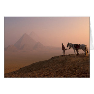Africa, Egypt, Cairo, Giza, Giza pyramids at
