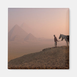 Africa, Egypt, Cairo, Giza, Giza pyramids at Magnet