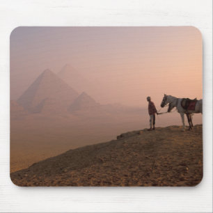 Africa, Egypt, Cairo, Giza, Giza pyramids at Mouse Pad