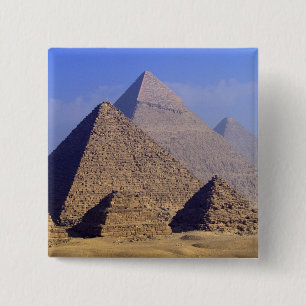 Africa, Egypt, Cairo, Giza. Great pyramids 15 Cm Square Badge