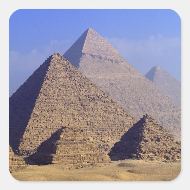 Africa, Egypt, Cairo, Giza. Great pyramids Square Sticker (Front)