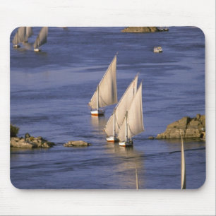 Africa, Egypt, Upper Egypt, Aswan. Feluccas Mouse Pad