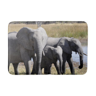 Africa Elephant Herds Bath Mat