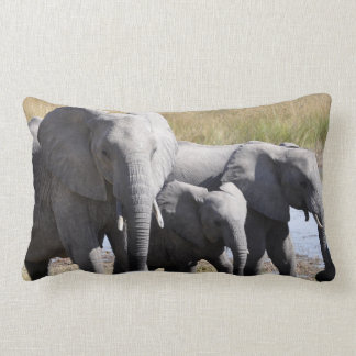 Africa Elephant Herds Lumbar Cushion