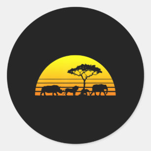 Africa Elephant Lion Rhino Kenya Namibia Tanzania Classic Round Sticker