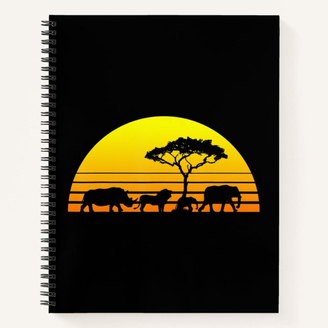 Africa Elephant Lion Rhino Kenya Namibia Tanzania Notebook (Front)