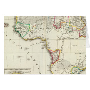 Africa Engraved map with 2 inset maps