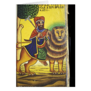 Africa, Ethiopia. Artwork depicting Lion of