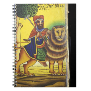 Africa, Ethiopia. Artwork depicting Lion of Notebook