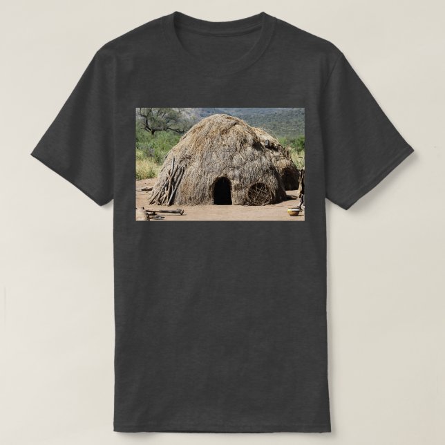 Africa Ethiopia Debub Omo Zone hut of the Mursi tr T-Shirt (Design Front)