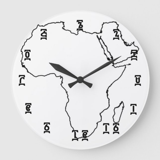 Africa Ethiopian Time - Round (Large) Wall Clock (Front)