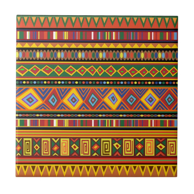 Africa Ethnic Art Pattern  Ceramic Tile (Front)