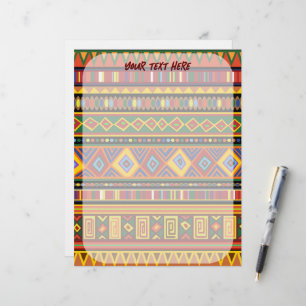 Africa Ethnic Art Pattern Custom Letterhead