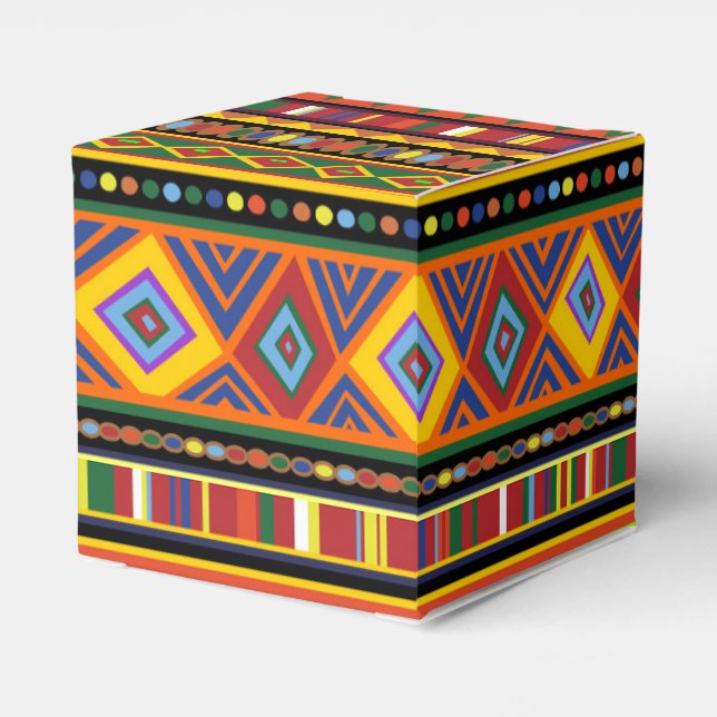 Africa Ethnic Art Pattern  Favour Box (Back Side)