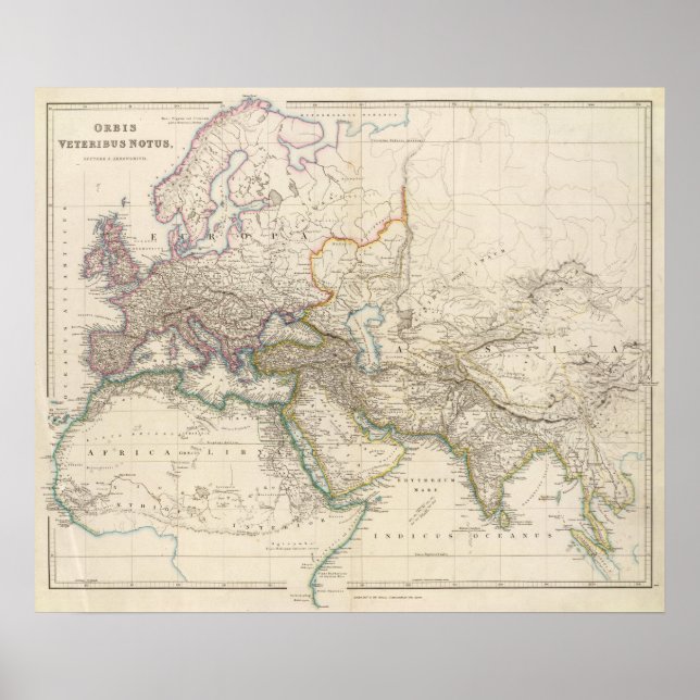 Africa, Europe and western Asia Atlas Map Poster (Front)