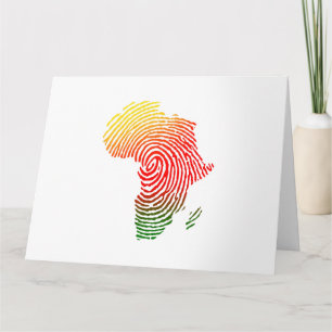 Africa Finger Print, Black History, Equal Rights,  Card