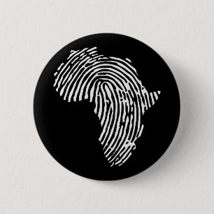 Africa Finger Print, Black Power, African 6 Cm Round Badge