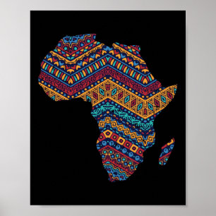 Africa Flag Kente Cloth Black Pride African Americ Poster