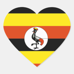 Africa: Flag of Uganda Heart Sticker
