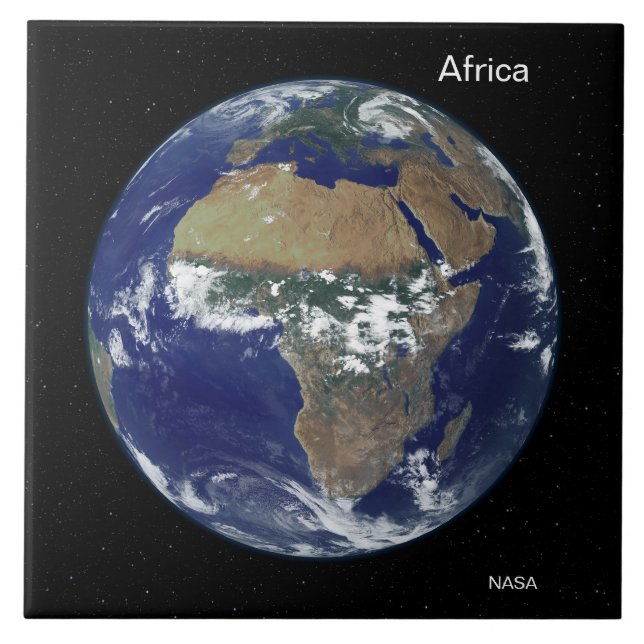 Africa from Space, NASA Full Disc Image Ceramic Tile (Front)