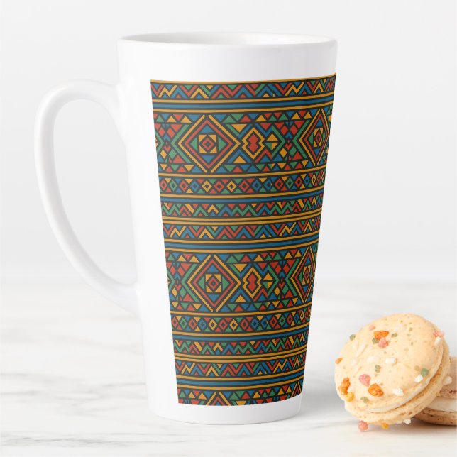 Africa Geometric Ndebele Large Latte Mug (In Situ)