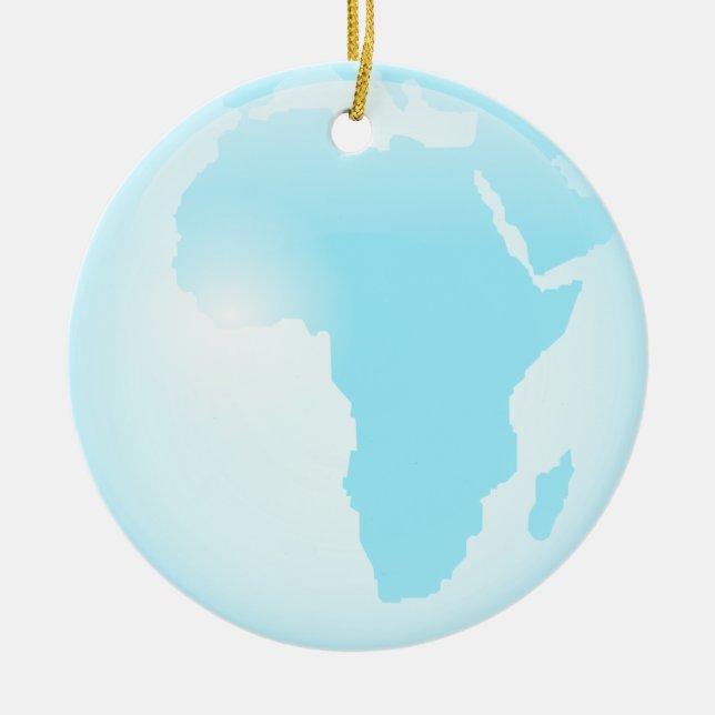 Africa Glass Globe Ceramic Tree Decoration (Front)