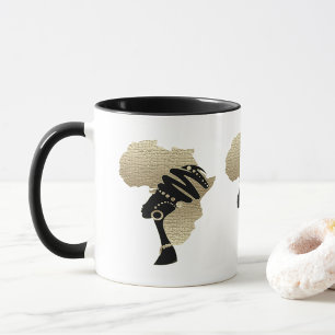 Africa In Gold Mug