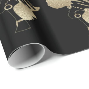 Africa In Gold Wrapping Paper