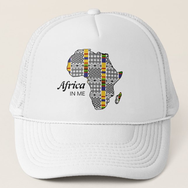 Africa IN ME Kente Adinkra Africa Trucker Hat (Front)