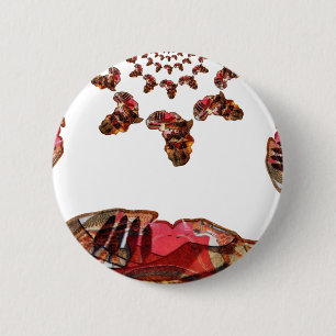 Africa in Motion: Kaleidoscope Map Design 6 Cm Round Badge
