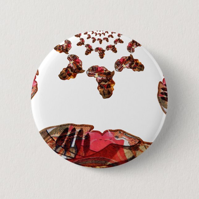  Africa in Motion: Kaleidoscope Map Design 6 Cm Round Badge (Front)