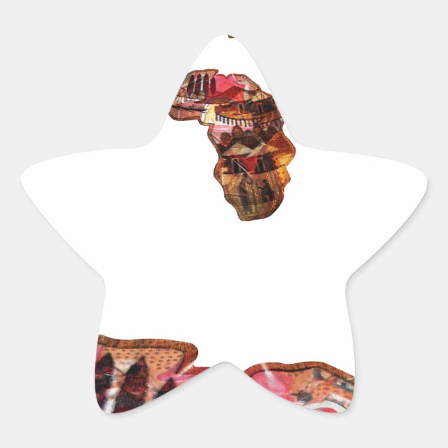  Africa in Motion: Kaleidoscope Map Design Star Sticker (Front)