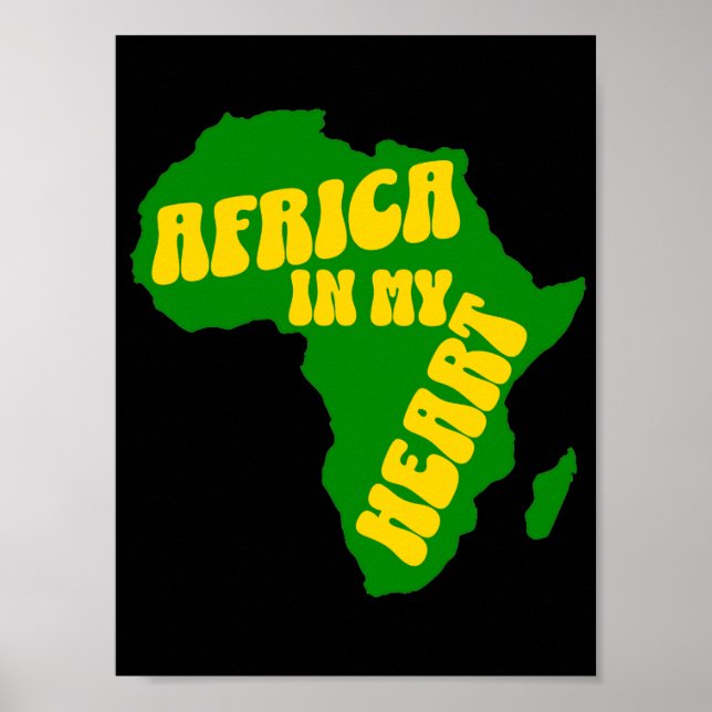 Africa In My Heart Cool Design Poster (Front)
