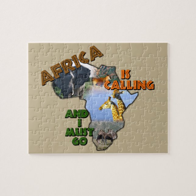 Africa Is Calling Wildlife Collage Jigsaw Puzzle (Horizontal)